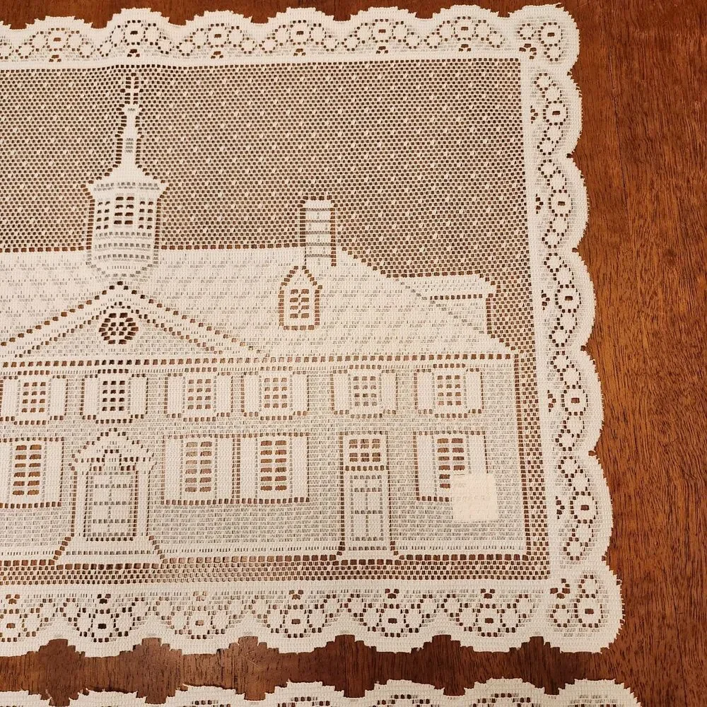 NWT Liechtenstein Polyester Lace White Placemats 13 X 9 in Colonial House